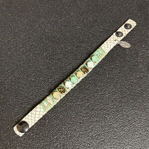 La Hola Rhinestone Leather Animal Print Wrap Snap Western Boho Bracelet​